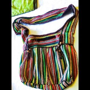 Beautiful, spacious, 100% cotton Boho bag or purse